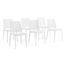 RATTATAN Set 6 Chaises en polypropylène avec fibre de verre empilables pour extérieur et jardin, bar et restaurant, cuisine design moderne - AYDA -_0