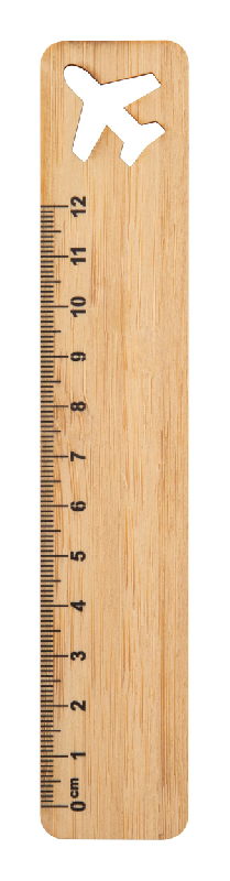 Règle en bambou - contreplaqué 12 cm avec motif - couleur naturelle_0