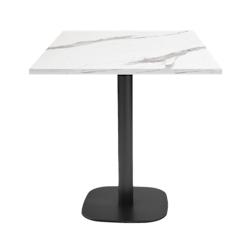 Restootab - Table 70x70cm - modèle Round marbre blanc - blanc fonte 3760371511310_0