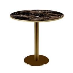 Restootab - Table Ø70cm Rome bistrot marbre veiné glossy - noir fonte 3701665200787_0