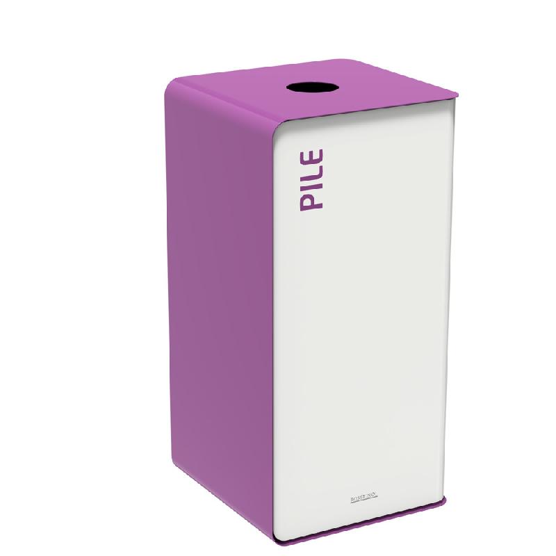 ROSSIGNOL Borne de tri selectif 40 L sans serrure - cubatri - tri piles - blanc / violet_0