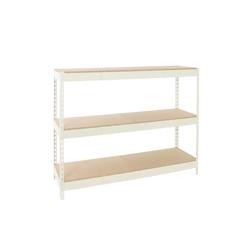 SimonRack Étagère Industrielle, 2000x2400x600 3 Niveaux en bois, Étagère Charge Lourde, blanc/bois -Simonforte - blanc métal 8425437153334_0