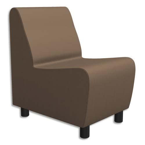 Chauffeuse modulaire droite 1 place Izar Terre Ginko - revêtement PVC et coton - structure métallique_0