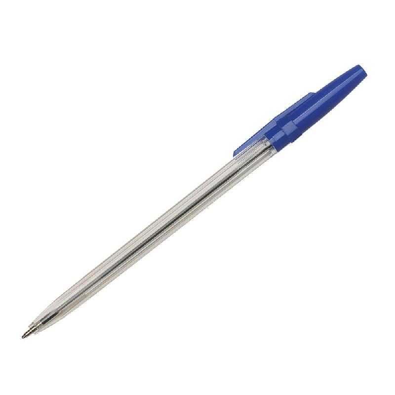STYLO BILLE 1ER PRIX - POINTE MOYENNE - 0,7 MM - CORPS EN PLASTIQUE TRANSPARENT - ENCRE BLEUE - LOT DE 50