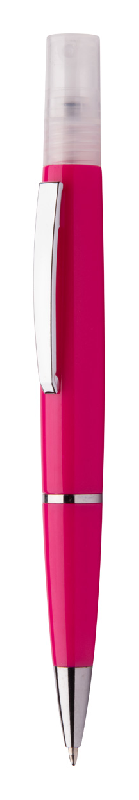 Stylo spray - stylo à bille en plastique avec spray désinfectant - encre bleue - capacité 3 ml - couleur fuchsia_0