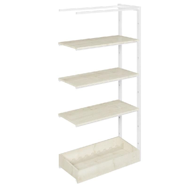 Suite structure Cage blanc suspendue 88x40x180cm 3 tabl et bac érable_0