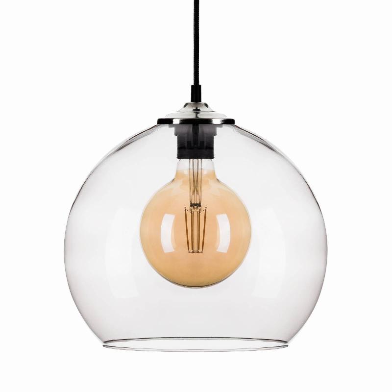 SOLBIKA LIGHTING SUSPENSION BALL ABAT-JOUR EN VERRE GRIS FUMÉ Ø 30CM