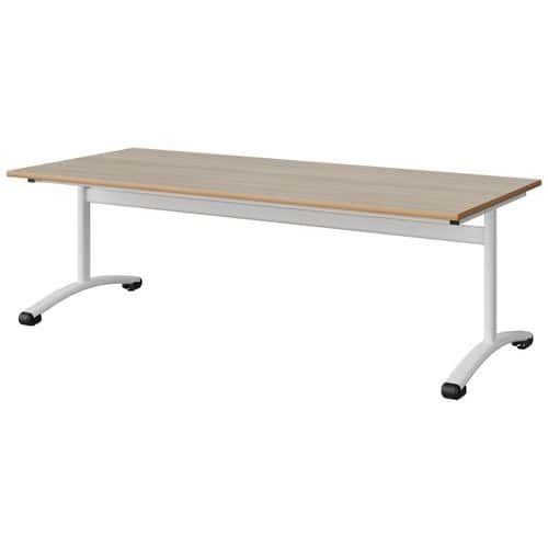 TABLE MALIBU 180X80 T3 DL STRA ALAISÉ ACACIA/BLC 9016