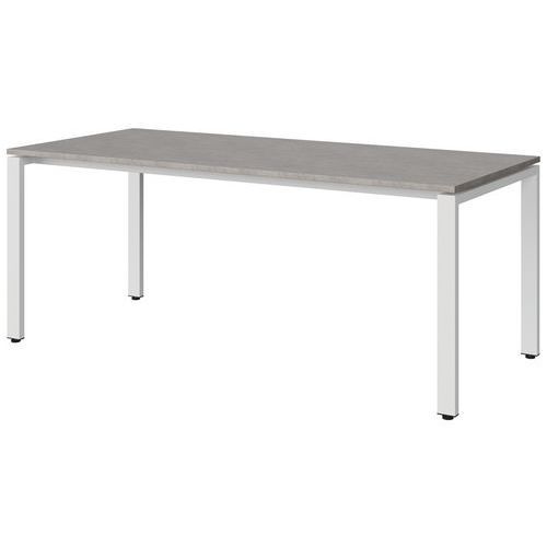 TABLE MALIBU 180X80 T5 SOUDÉ STRA ABS BÉTON F186/BLC 9016