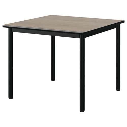 TABLE MALIBU 80X80CM T4 4P STRA CHÊNE 1146/NOIR NOIR 9005