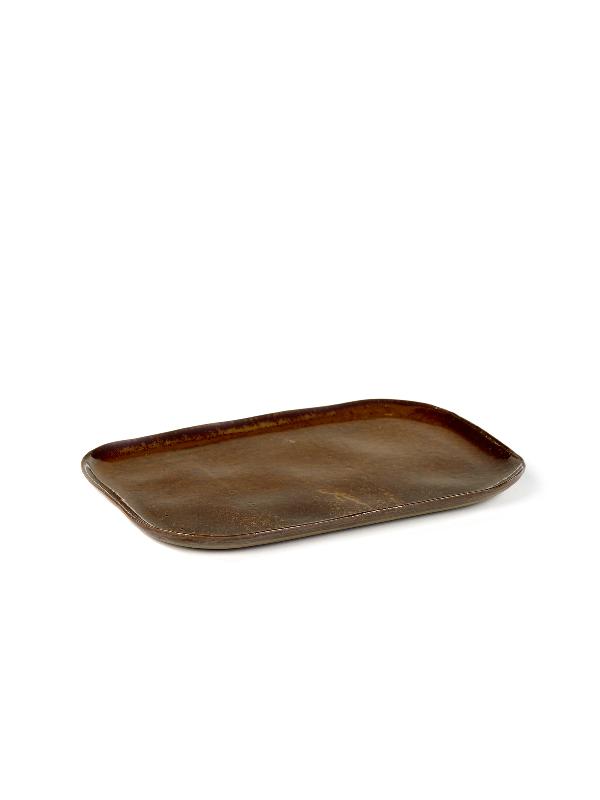 ASSIETTE PLATE RECTANGULAIRE BRUN GRÈS 23X15 CM MERCI SERAX