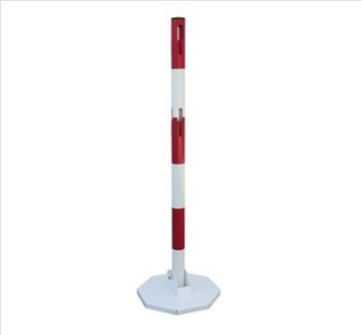 26321 - Poteau de signalisation pliant en acier - virages - haute visibilité - rouge/blanc ou jaune/noir_0