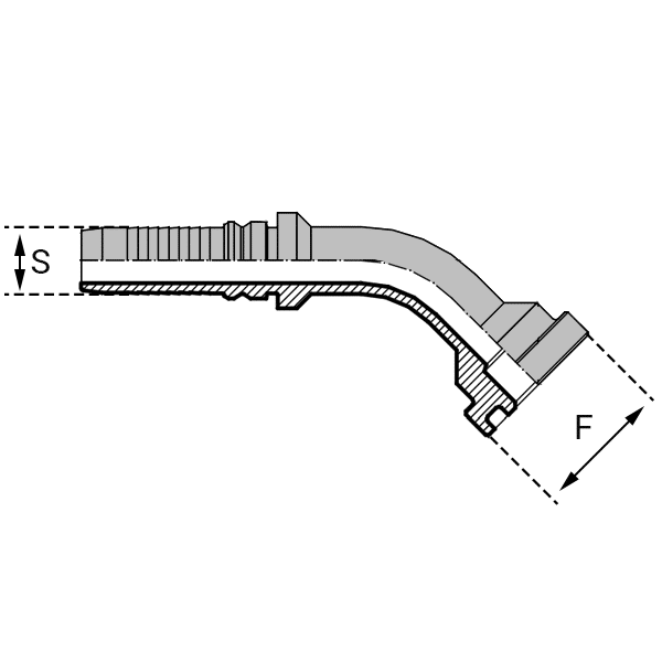 6000 PSI - Série Forte -Double accrochage - 45° (SFS45-IN) - 20 , 1