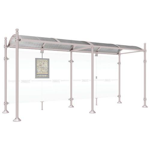 ABRI BUS PROVINCE 5 M SANS BARDAGES LATÉRAUX BOULE GRIS 7044 - PROCITY