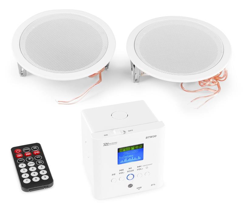 Amplificateur 30 Watts USB FM Bluetooth - BTW30SET avec 2 Haut-Parleurs de Plafond_0