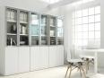 Armoire haute avec portes en verre et push open ELLIS H196 - Deskissimo_0