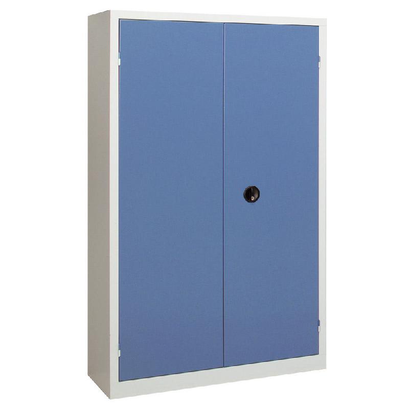 ARMOIRE MONOBLOC TANKER H. 198 X L. 100 CM CORPS GRIS PORTES BLEU