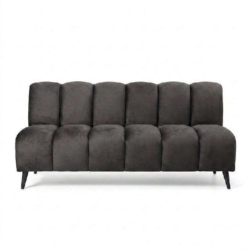 Banquette de restaurant professionnelle CHR Cocoon velours gris anthracite, 180 cm  France Mobilier CHR - gris 3760326528738_0