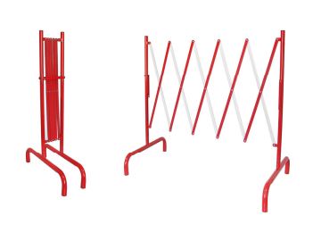 Barrière mobile droite extensible en acier thermo laqué anti UV - légère, robuste et pieds antidérapants_0