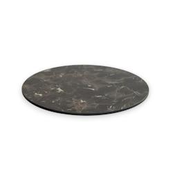 Bistromania Plateau de table Compact MARBRO - HPL - Rond - Décor Marbre Noir - noir 5658RDHPL_0