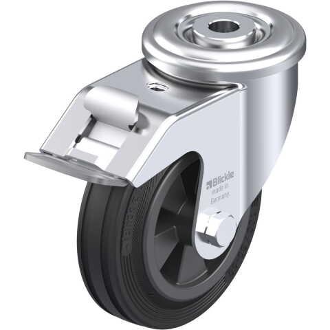 BLICKLE - ROULETTE PIVOTANTE À FREIN Ø 100MM BANDAGE CAOUTCHOUC SBR 70KG - LER-VPP 100G-FI