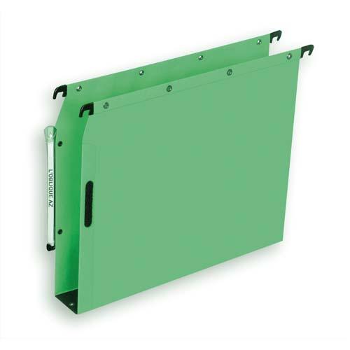 BOÎTE DE 25 DOSSIERS SUSPENDUS ARMOIRE EN KRAFT 240G. FOND 30, VELCRO®. VERT