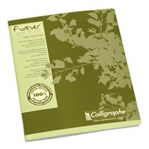 CAHIER RECYCLÉ PIQUÉ CLAIREFONTAINE FOREVER - 17 X 22 CM - PETITS CARREAUX - 96 PAGES - LOT DE 5