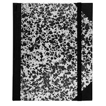 CARNET MARBRE 220X170, 192 PAGES LIGNÉES - BLANC
