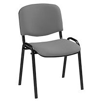CHAISE CONFÉRENCE CLASSIQUE GRISE PIEDS NOIR