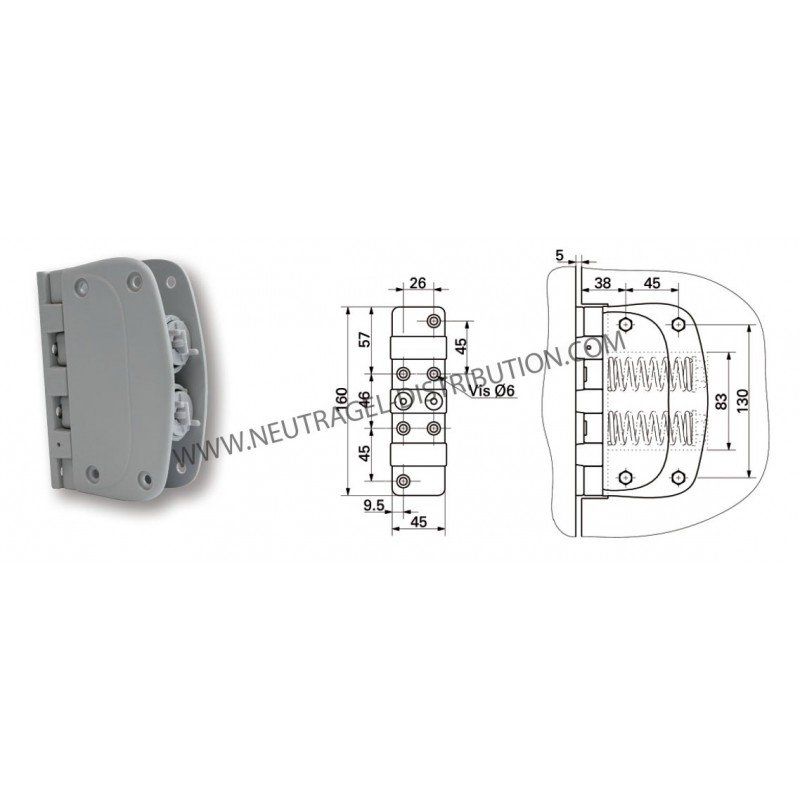 Charnière composite à ressort 4523_0