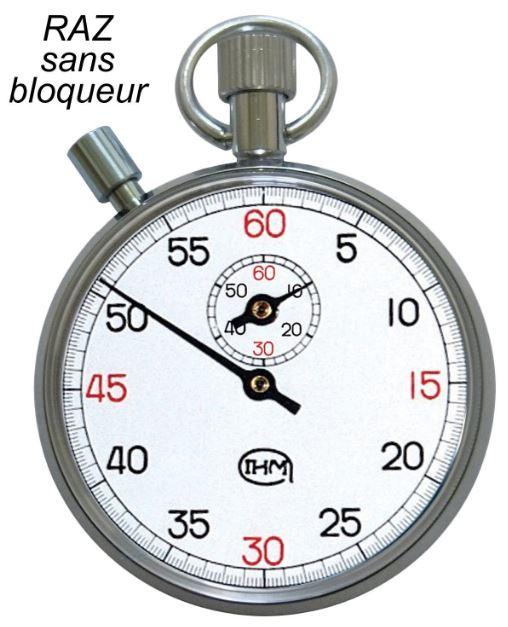 Chronomètre mécanique - start/stop/start - temps intermédiaire - 60 mn au 1/5e - raz sans bloqueur - #0105ch/sbl_0
