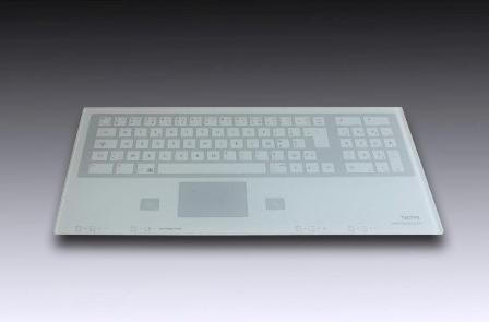Clavier tactile sans fil TW 908 - compatible PC/MAC, étanche, en verre trempé, avec touchpad central_0