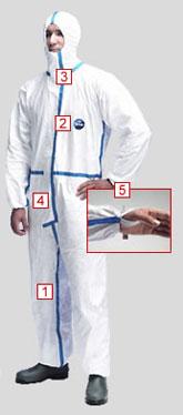 Combinaison de protection Tyvek Classic Plus - Modèle CHA5 avec coutures recouvertes et chaussettes intégrées_0