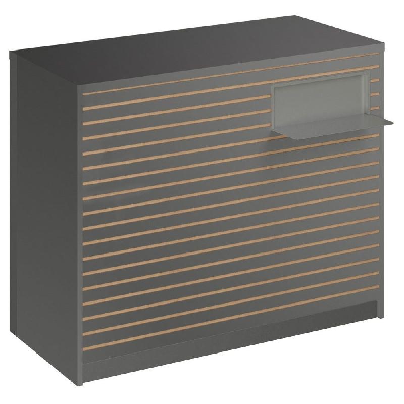 Comptoir Vertigo H T03 nat. Spl.Droit L120cm 2tabl.Couliss.4tab.Amovib.Grisalu_0