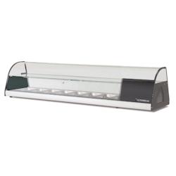 CORECO Vitrinette A Tapas Avec Dessus Vitre Courbe - 2 Niveaux - +4/+8 - 1750X410X400 - Interieur Fond Embouti Pour 8 Bacs Gn1/3-40 Inclus BCCD-8 - Ac_0