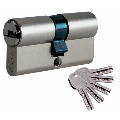 CYLINDRE DOUBLE ISR6 S'ENTROUVRANT - VARIURE AGL697 - 40X40 MM - LAITON NICKELÉ ISEO