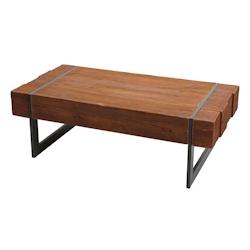 Décoshop26 - Table basse de salon en bois de sapin massif rustique 40x120x60cm marron 04_0005448 - marron 3000560732691_0