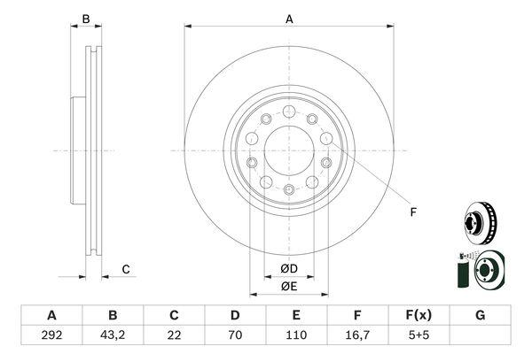 Disque de frein Bosch 0986479D99 - ventilé - arrière - boîte de 2 disques_0