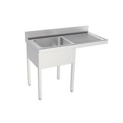 Distform Plonge inox 1 bac avec passage lave-vaisselles P550 mm-bac à gauche longueur 1200 mm - QBD0L512_0
