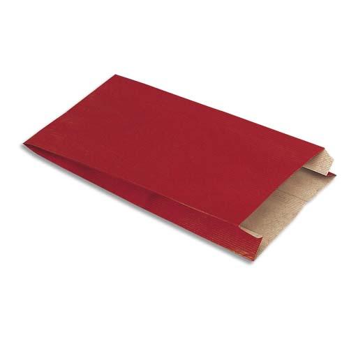 Emballage paquet de 250 sachets kraft rouge - format : o16 x h25 x s8 cm_0