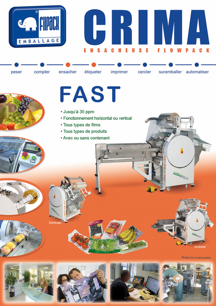 Ensacheuse flow pack CRIMA FAST - polyvalente, compacte, jusqu'à 35 paquets/min, pour films tous types_0