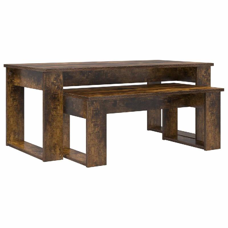 Ensemble de tables basses 2 pcs Chêne fumé Bois d'ingénierie Modèle Orion Master Bois - 8721364489141_0
