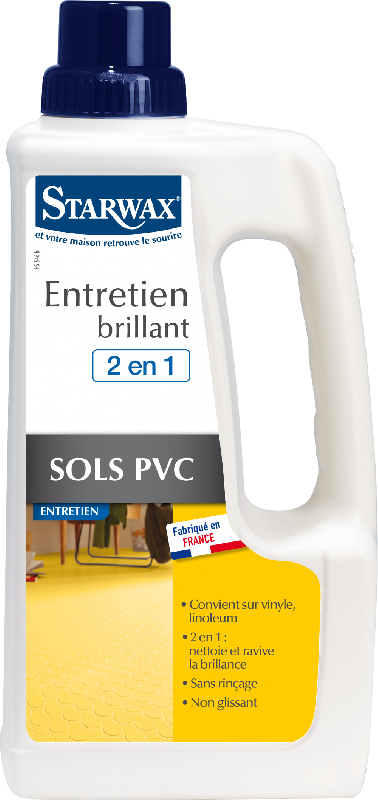 Entretien brillant pour sols PVC - STARWAX 1L - Nettoie et ravive la brillance, sans rinçage, non glissant_0