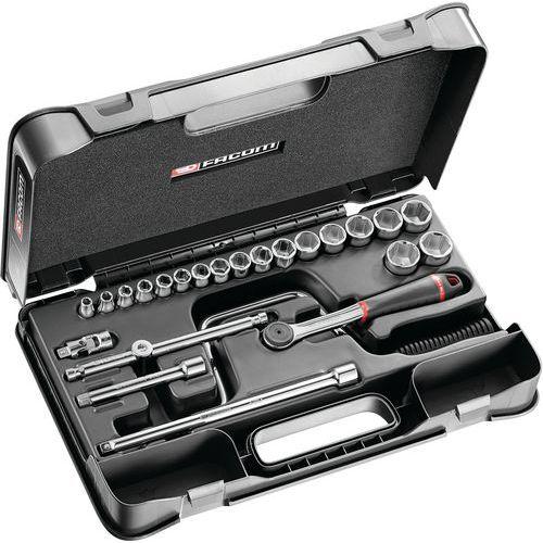 FACOM 1 COFFRET DOUILLES 3/8 POUCES 6 PANS FACOM