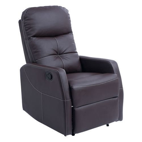 FAUTEUIL DE RELAXATION MERCATO SIMILI-CUIR CHOCOLAT - IDENTITÉS