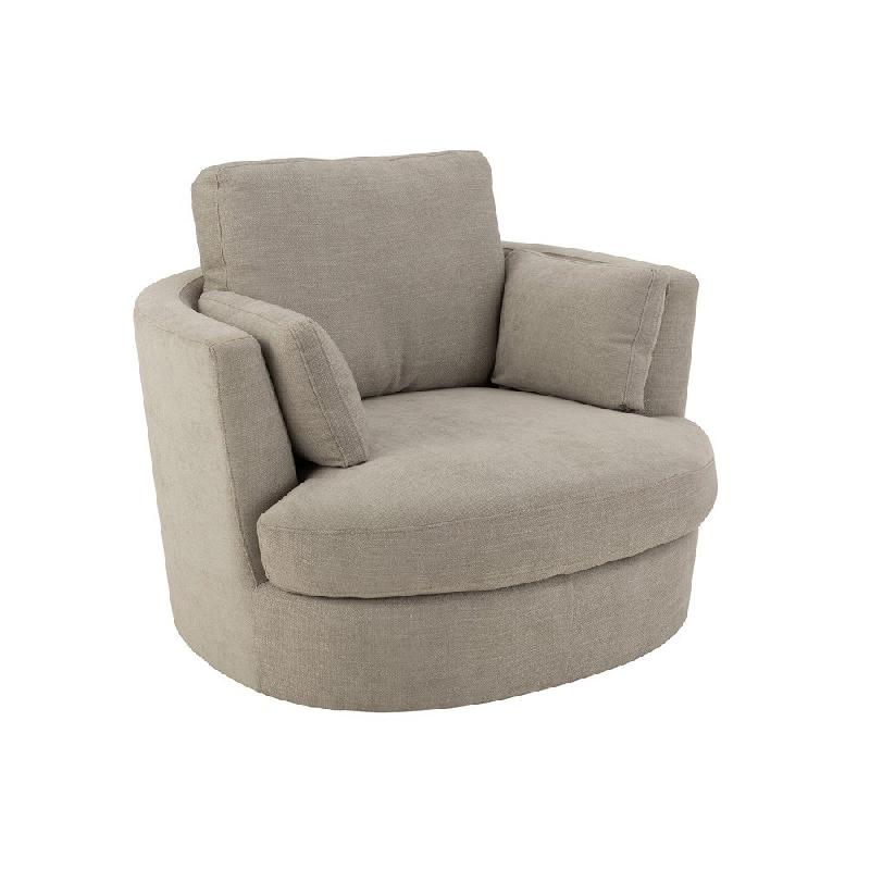 Fauteuil pivotant Kodina gris - confort et élégance avec revêtement en tissu soyeux et piétement pivotant_0