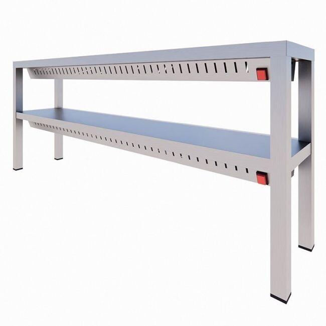 Gastro-Inox Pont thermique avec 2 étages en acier inoxydable 1600x300x650mm - 7445908614691_0