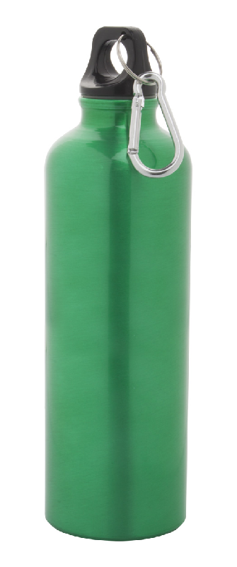 Gourde de sport en aluminium - 750 ml avec mousqueton - Couleur verte_0
