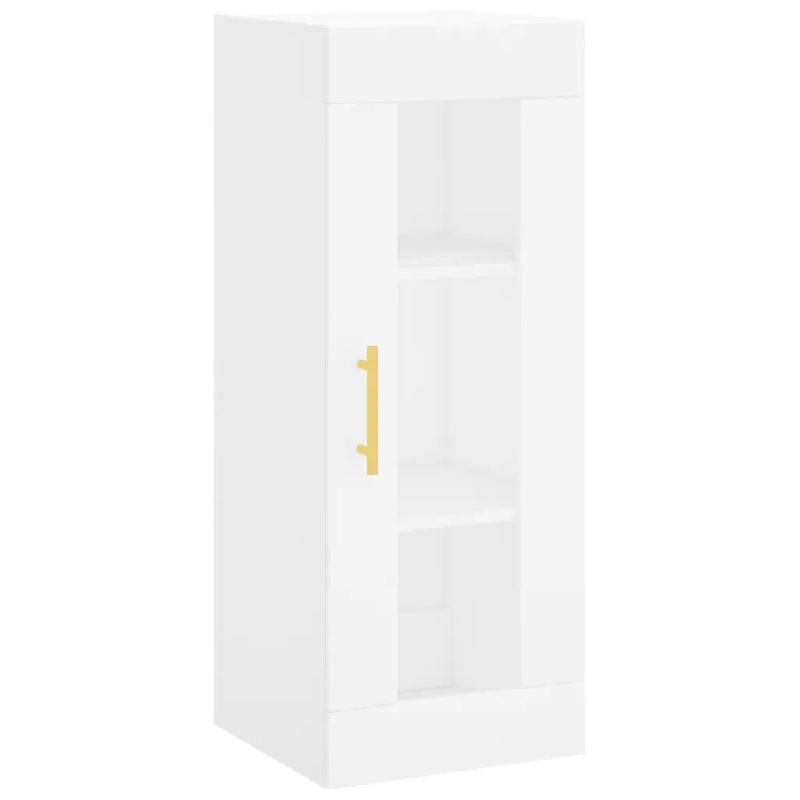 Helloshop26 - Armoire murale design pratique rangement suspendu 34,5 x 34 x 90 cm en bois d'ingénierie blanc 02_0048680 - blanc verre 3000235415805_0