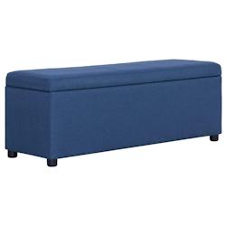 Helloshop26 - Banquette pouf tabouret meuble banc avec compartiment de rangement 116 cm bleu polyester 3002070 - 3001462941600_0